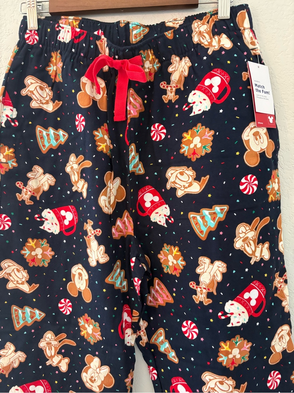 Old Navy X Disney Holiday Christmas Pajama Pants joggers Flannel Mickey Family - Picture 4 of 8